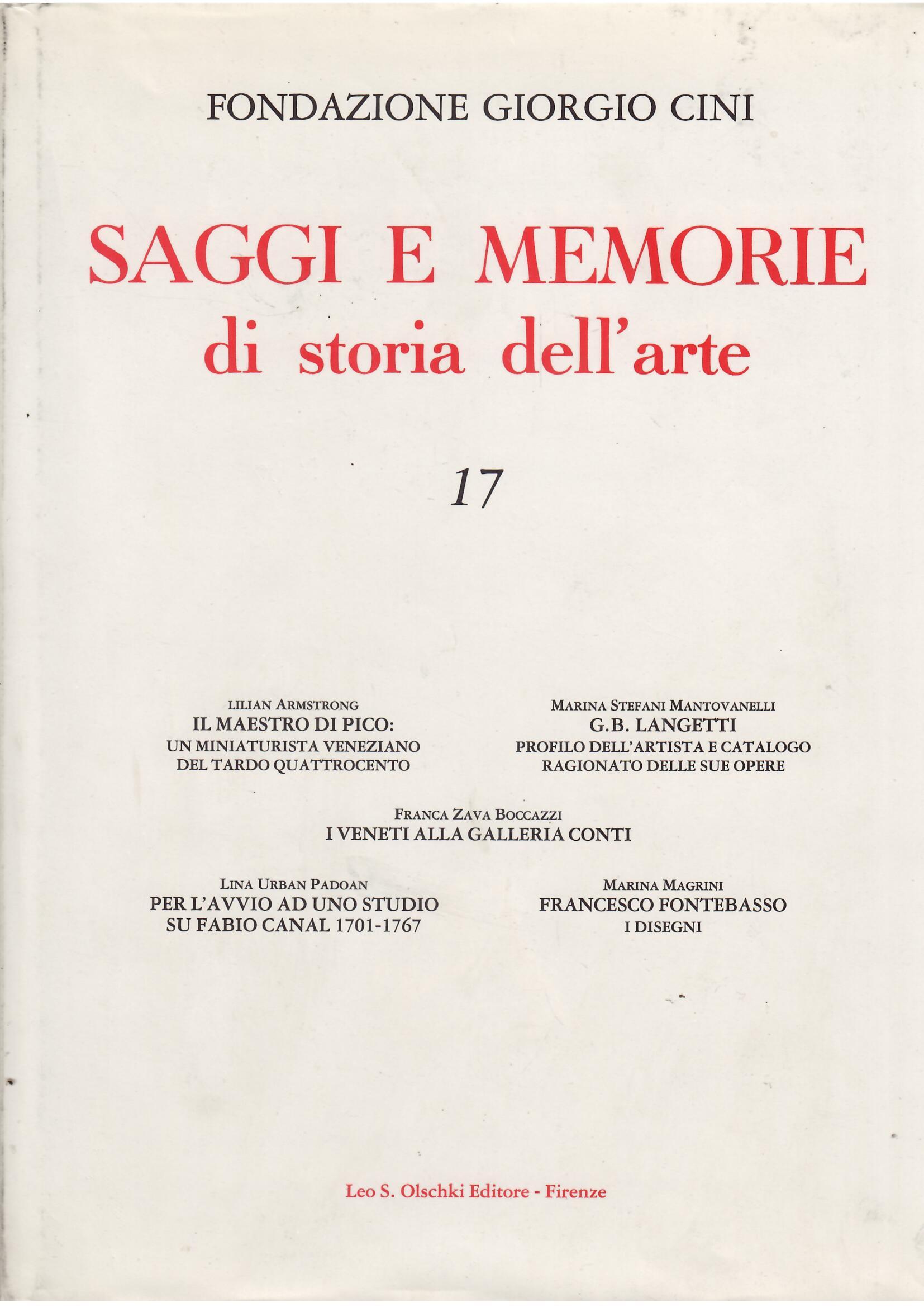 SAGGI E MEMORIE DI STORIA DELL'ARTE - 17 -