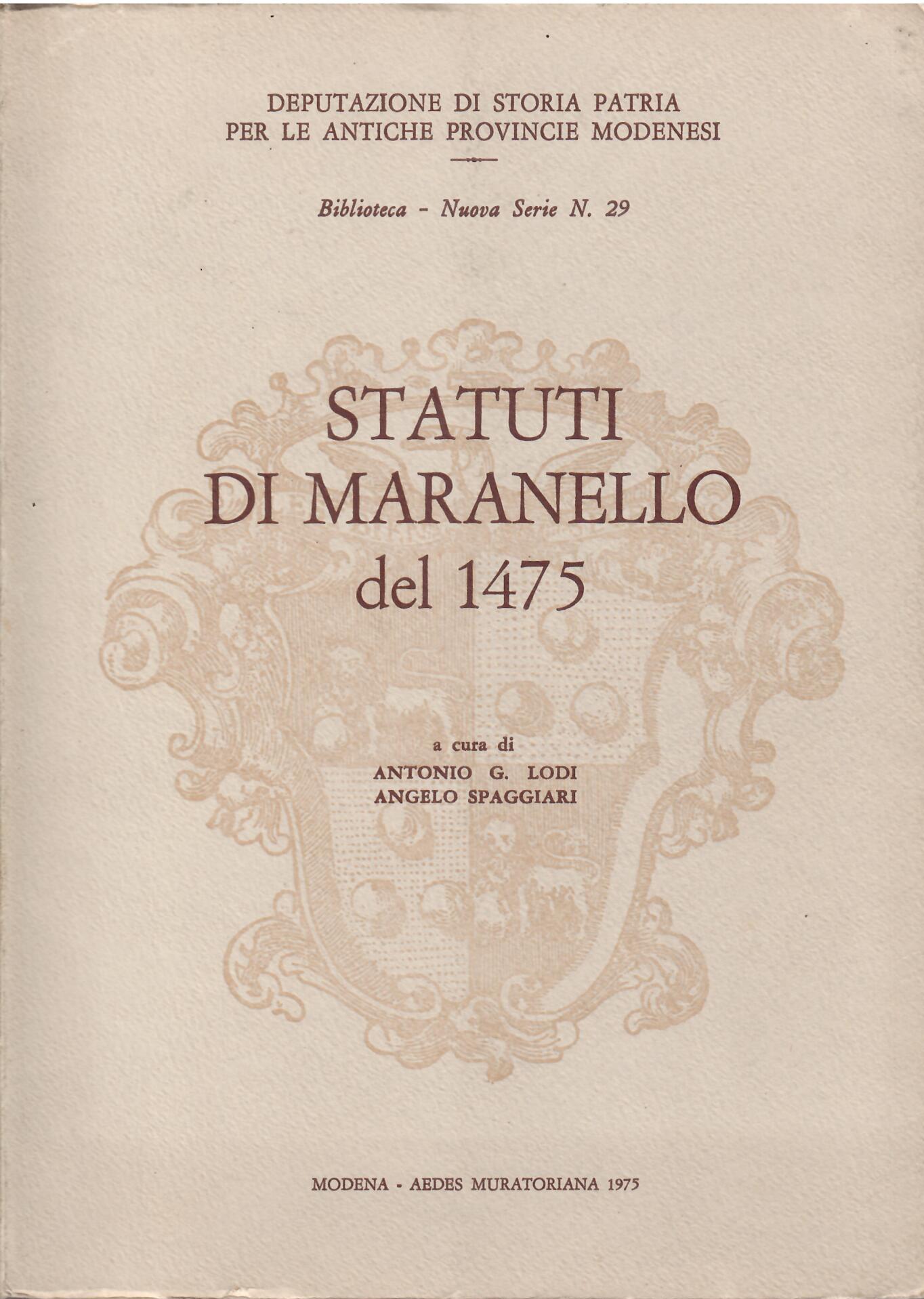 STATUTI DI MARANELLO DEL 1475
