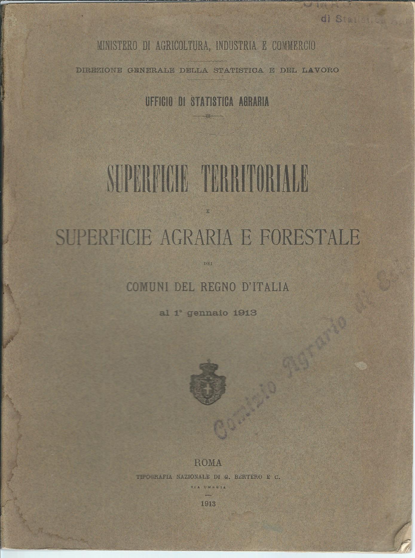 SUPERFICIE TERRITORIALE E SUPERFICIE AGRARIA E FORESTALE DEI COMUNI DEL …