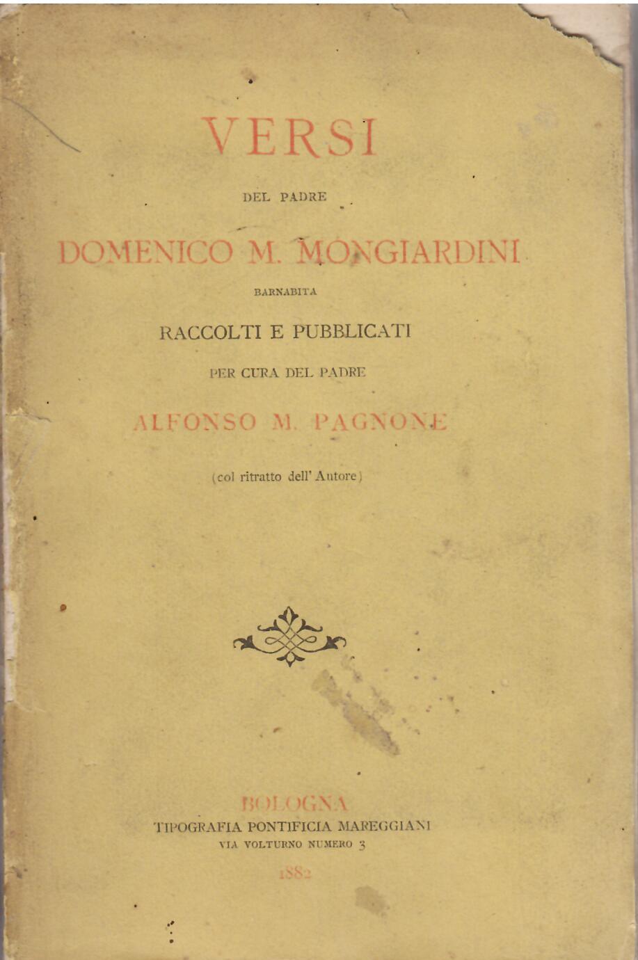 VERSI DEL PADRE DOMENICO M. MONGIARDINI