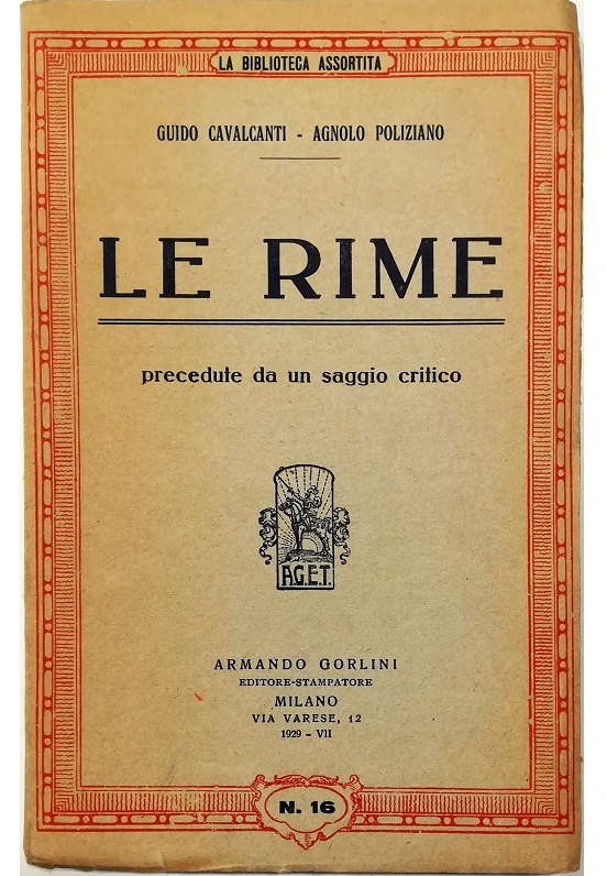 Le rime Precedute da un saggio critico