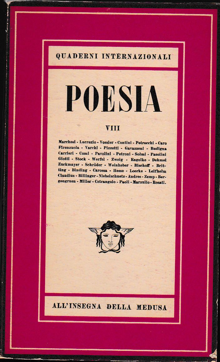 Poesia Quaderno VIII Quaderni internazionali diretti da Enrico Falqui