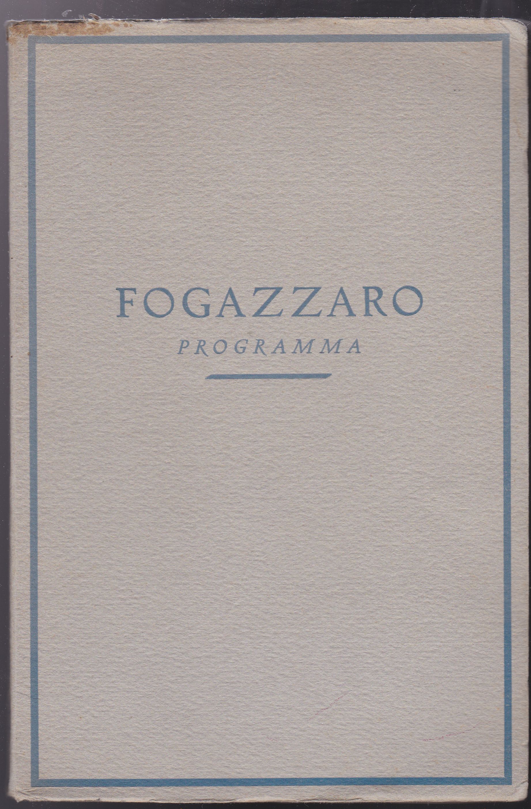 Tutte le opere di Antonio Fogazzaro Programma