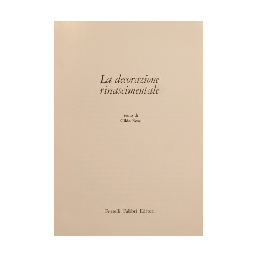 La decorazione rinascimentale