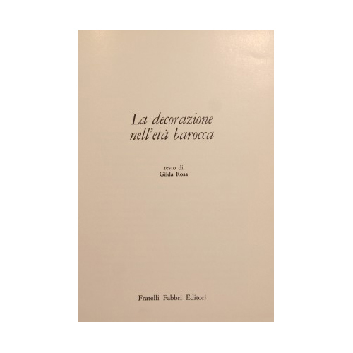 La decorazione nell'età barocca