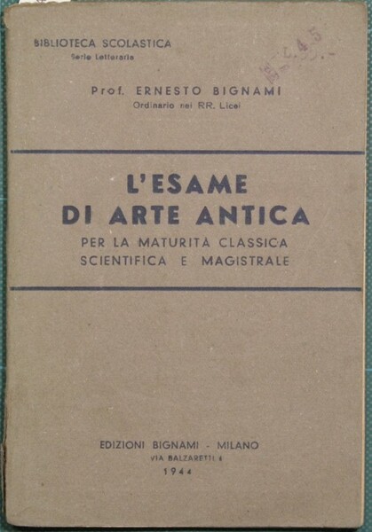 L'esame di arte antica