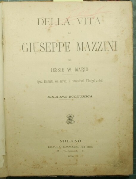 Della vita di Giuseppe Mazzini