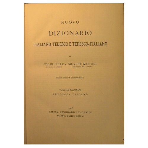 Nuovo dizionario italiano - tedesco e tedesco - italiano