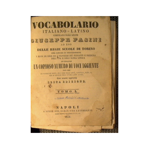 Vocabolario italiano - latino e latino - italiano