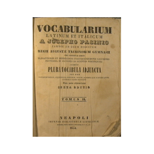 Vocabolario italiano - latino e latino - italiano