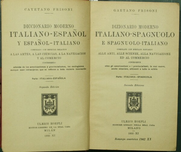 Dizionario moderno italiano-spagnuolo e spagnuolo italiano. Parte: Italiana-Spagnuola