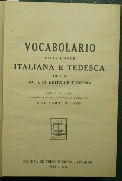 Vocabolario delle lingue italiana e tedesca