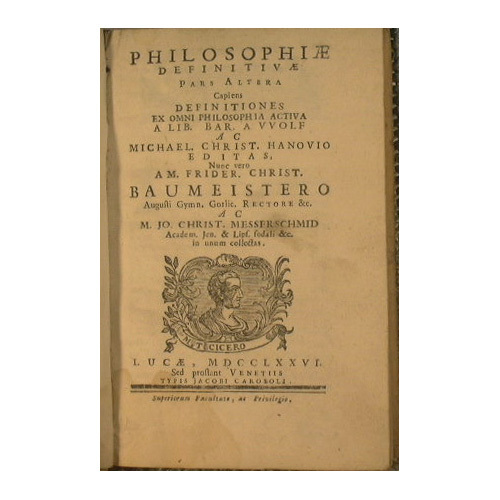 Philosophiae definitivae pars altera capiens Definitiones ex omni philosophia activa …