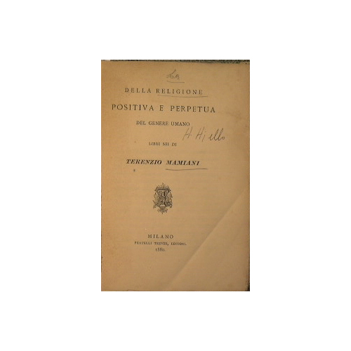 Della religione positiva e perpetua del genere umano