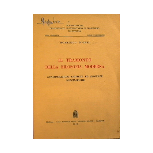 Il tramonto della filosofia moderna