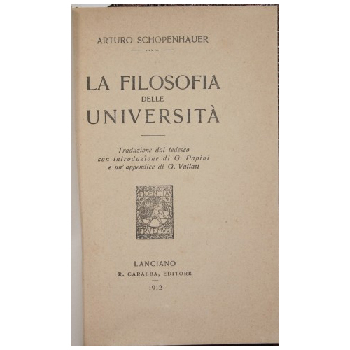 La filosofia delle università