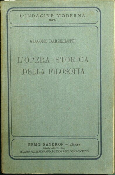 L'opera storica della filosofia
