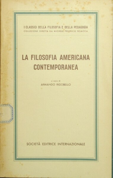 La filosofia americana contemporanea