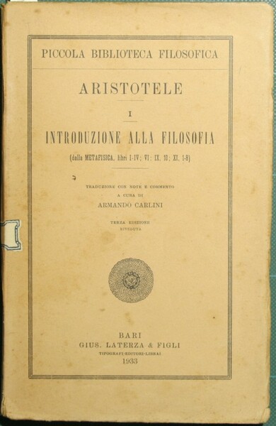 Introduzione alla filosofia. Vol. I