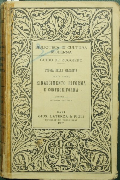 Storia della filosofia. Parte terza - Rinascimento, Riforma e Controriforma …