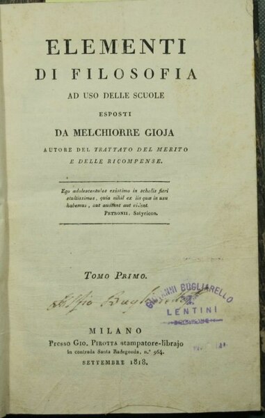 Elementi di filosofia - Vol. I