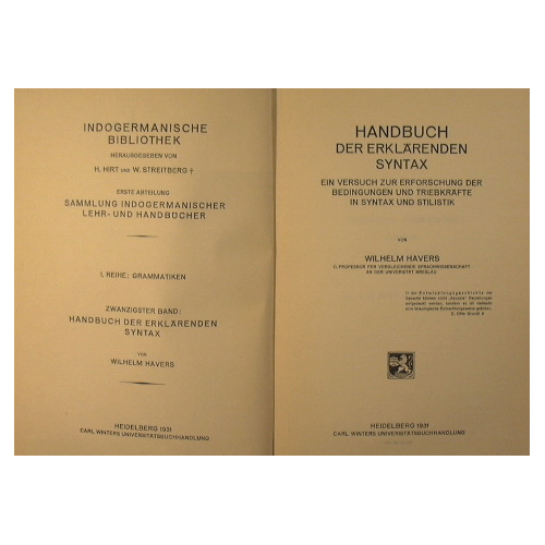 Handbuch der erklarenden syntax