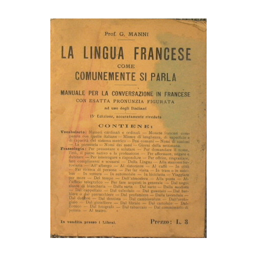 La lingua francese come comunemente si parla
