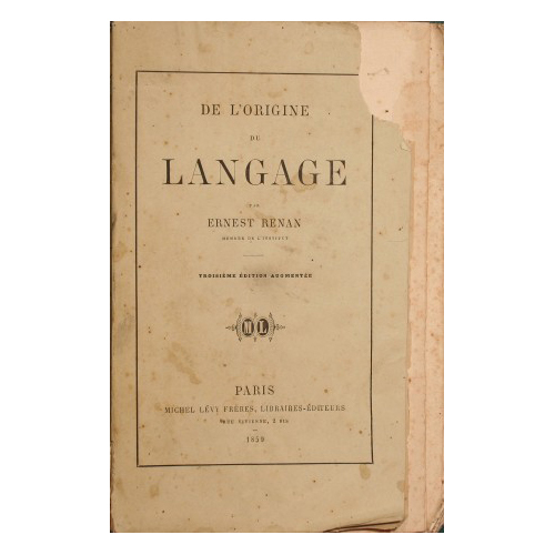 De l'origine du langage