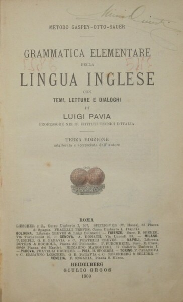 Grammatica elementare della lingua inglese