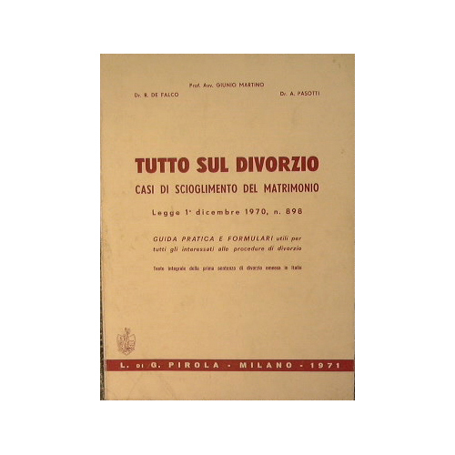 Tutto sul divorzio. Casi di scioglimento del matrimonio. Legge 1 …