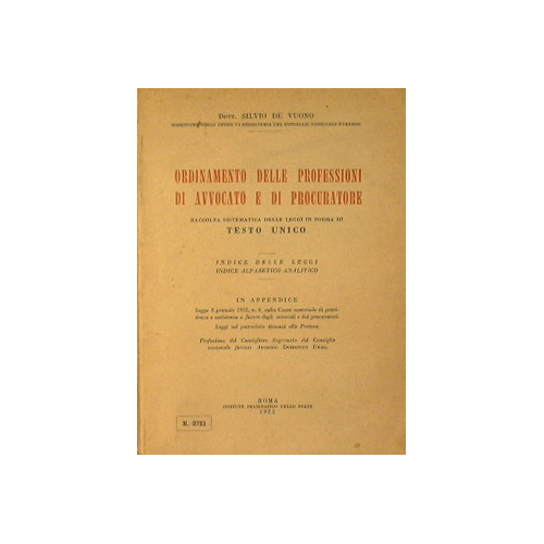 Ordinamento delle Professioni di Avvocato e di Procuratore.