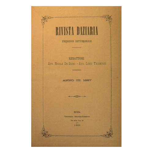 Rivista Daziaria.Periodico settimanale.Anno III 1887