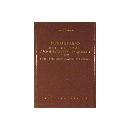 Formulario dei tribunali amministrativi regionali e del contenzioso amministrativo