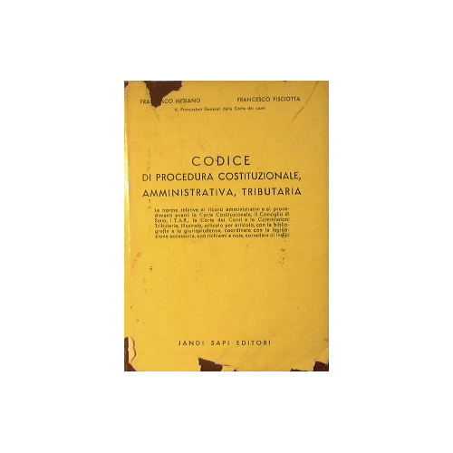 Codice di procedura costituzionale amministrativa, tributaria