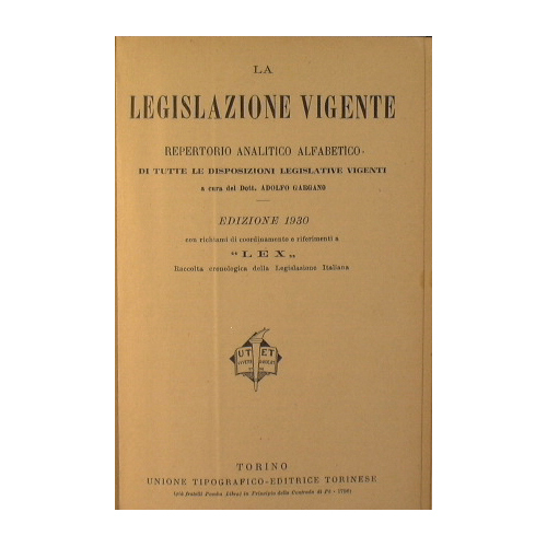 La legislazione vigente