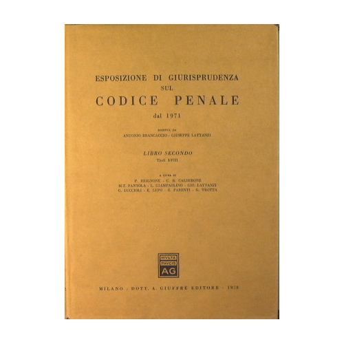 Esposizione di giurisprudenza sul codice penale dal 1971