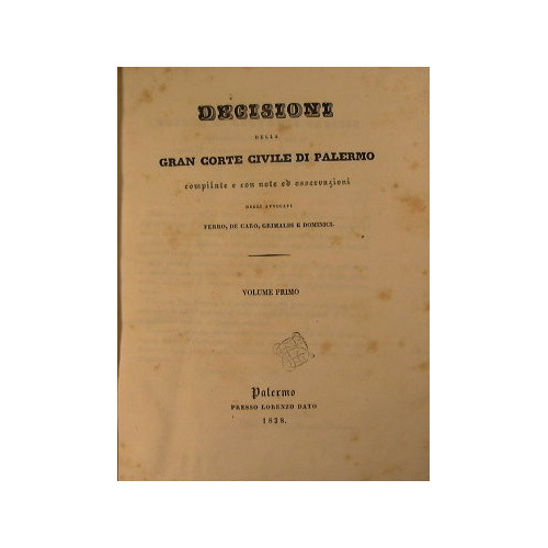 Decisioni della gran corte civile di Palermo