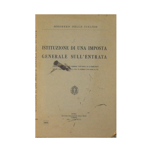 Istituzione di una imposta generale sull'entrata