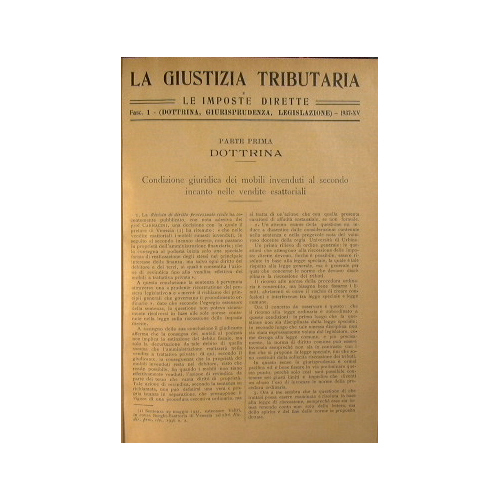 La giustizia tributaria e le imposte dirette - Anno XV