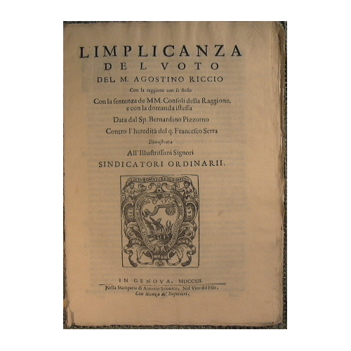 L'implicanza dal voto del m. Agostino Riccio con la ragione …