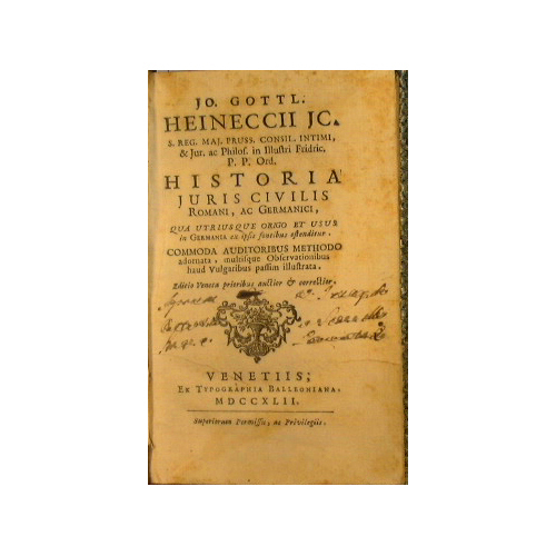 Historia juris civilis Romani, ac Germanici, qua utriusque origo et …