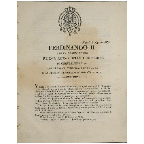 Decreti sulla rettificazione del catasto fondiario in Sicilia e Istruzioni …