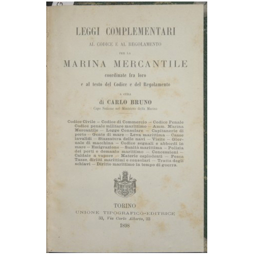 Leggi complementari al Codice e al Regolamento per la Marina …