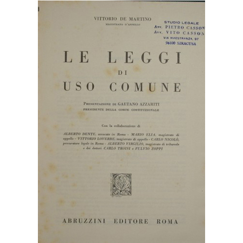 Le leggi di uso comune