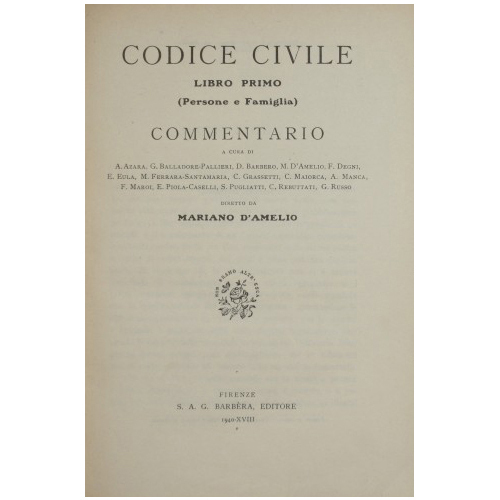 Codice Civile - Libro primo (Persone e Famiglia)