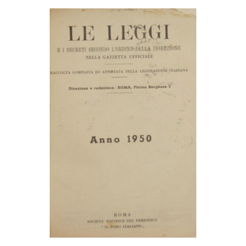 Le leggi e i decreti secondo l'ordine della inserzione nella …