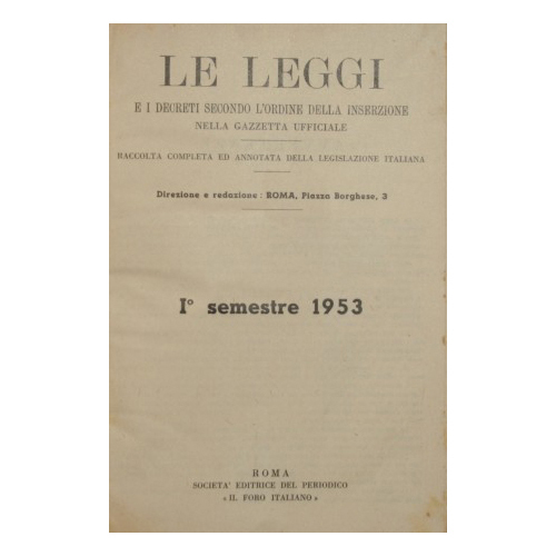 Le leggi e i decreti secondo l'ordine della inserzione nella …