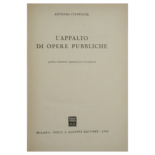 L'appalto di opere pubbliche