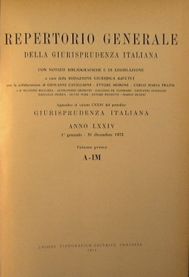 Repertorio generale della Giurisprudenza Italiana con notizie bibliografiche e di …