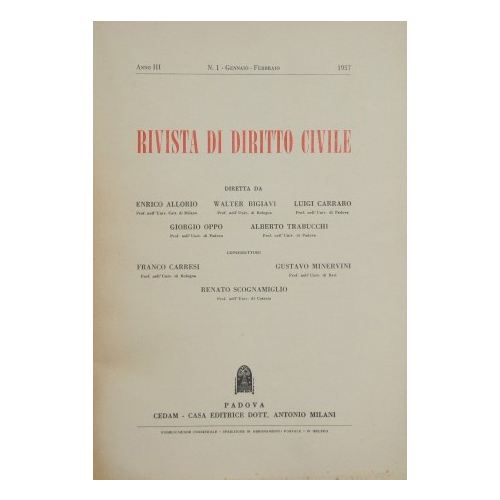 Rivista di Diritto Civile. Anno III - 1957. N. 1 …